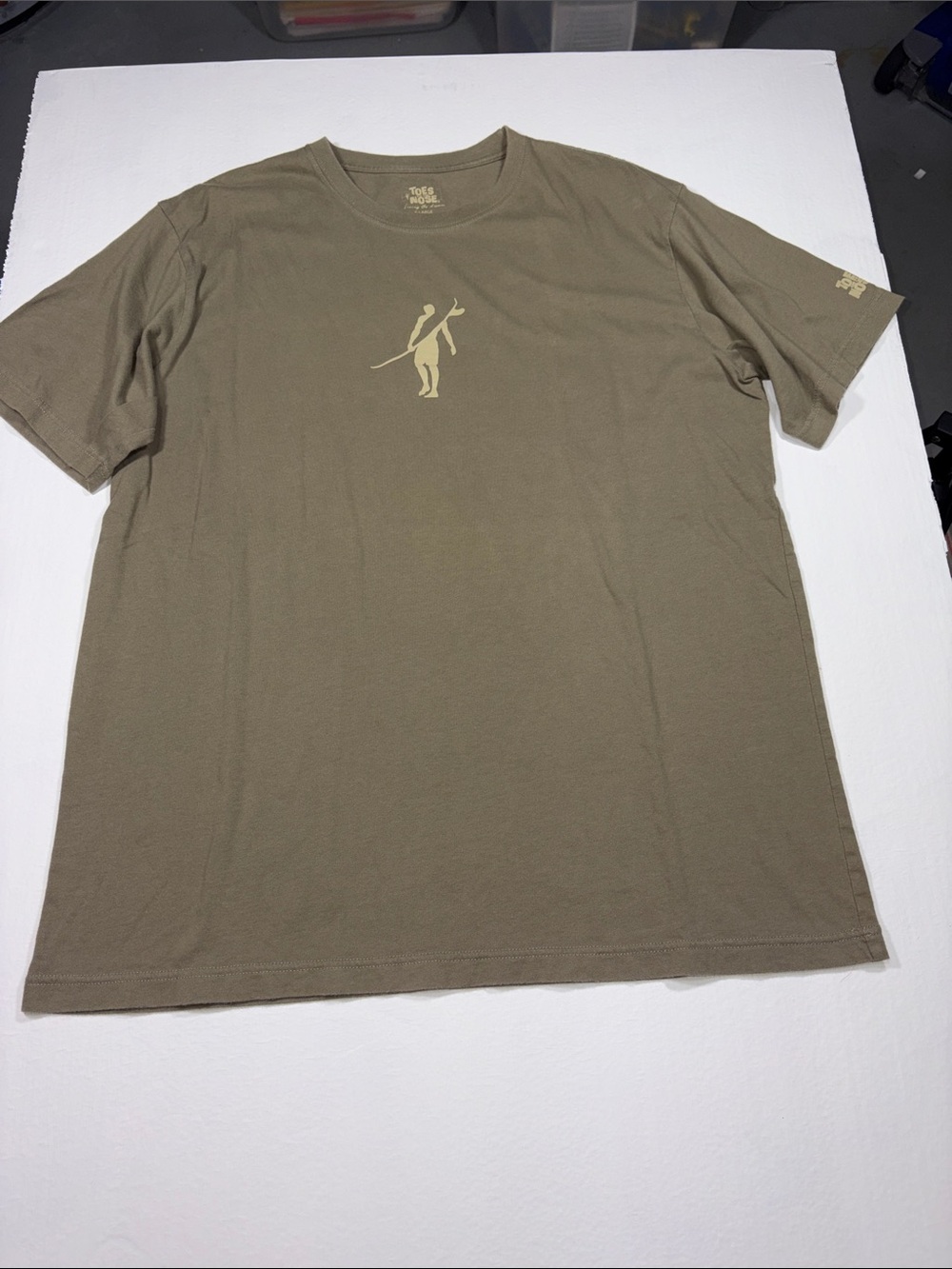 Toes on the Nose Olive Green Graphic Crewneck T-Shirt
